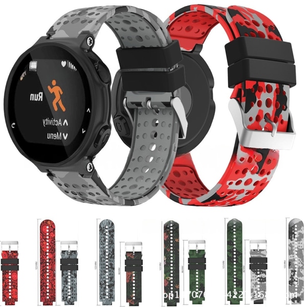 rannekoru silikoni Garmin Forerunner 220 230 235 620 Approach S20 musta