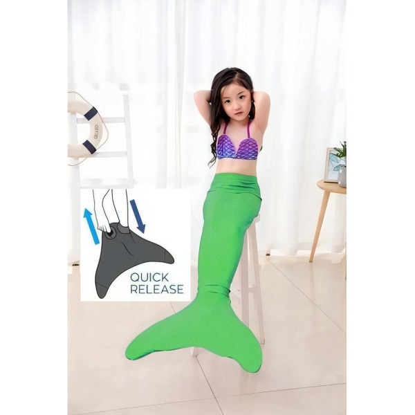 havfrue badetøj monofin havfrue fin børn havfruer pakke h (med monofin) m (kropshøjde 110-120 cm)