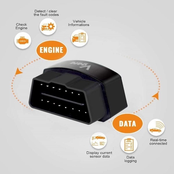 Vgate iCar3 Bluetooth OBD-II Auton Vikavirheilmaisin Android-laitteille musta