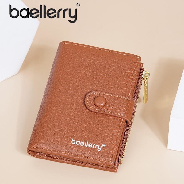 Baellerry Fashion Kort Tegnebog RFID-blokerende Mini-lynlås m sort