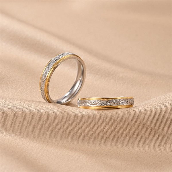 Dobbelt række diamantklo forlovelsesring med perler og guldbelægning 4 mm perlesand med diamanter nr. 11
