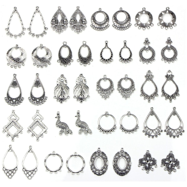 berlocker smyckes örhängen silverfärgad diy pack 30 par