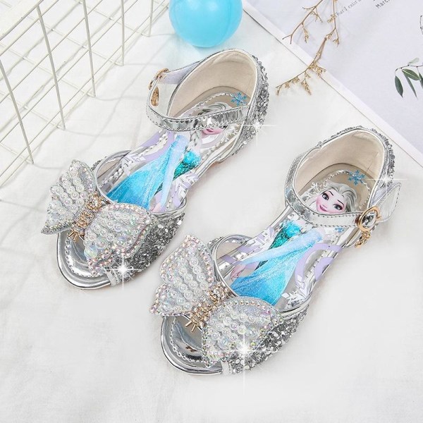 elsa prinsesse sko barn pige med pailletter blå 19 cm / størrelse 29