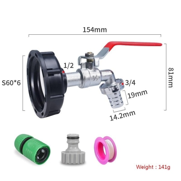 ibc tank adapter ibc kobling ibc tilkobling ibc tank adapter 1/2 legert plast nippel 1/2 kontakt