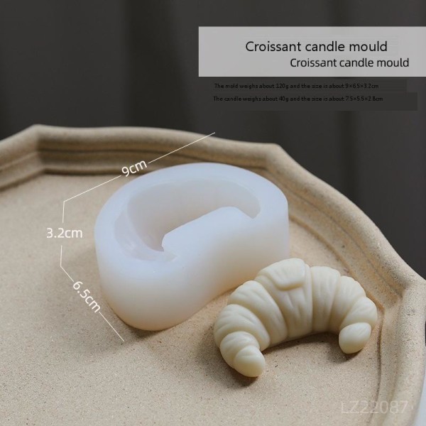 kynttilän muotit sytytä kynttilät tee-se-itse muotit silikonimuotissa lz22087 croissant