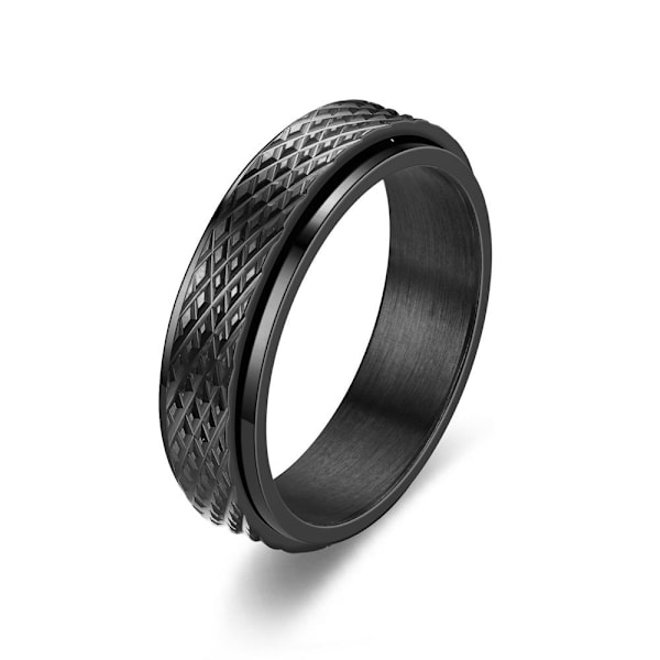 Roterende Diamond Snake Skin Stripe Parring - Kærlighed for Evigt, Tid 6 mm sort nr. 9