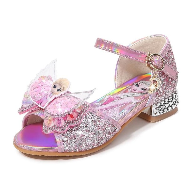 elsa prinsesse sko barn pige med pailletter sølv farvet 19 cm / størrelse 30