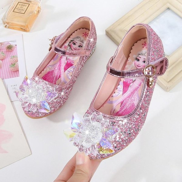 prinsessesko elsa sko børnefestsko pink 16,5 cm / størrelse 25