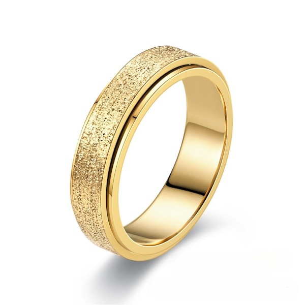 Farverig roterende partner med perlesand - unik romantisk gave 6 mm guld nr. 7
