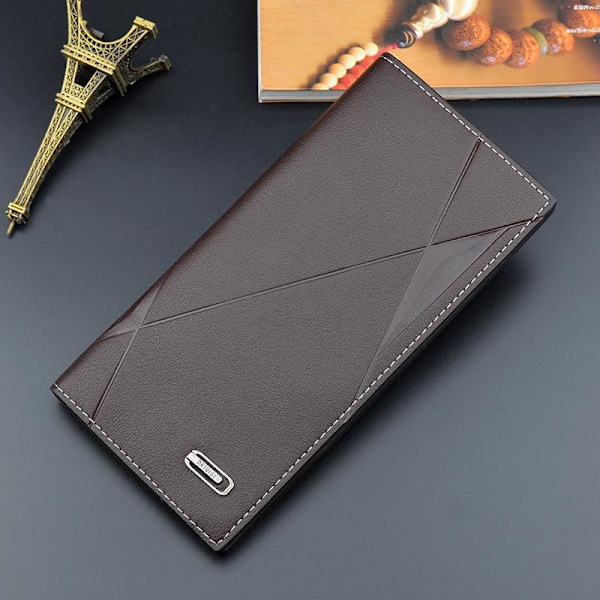 Baellerry PU læder mænd tegnebøger Business Design Pung Card mørk kaffe 18,5 cm * 9 cm * 1,8 cm