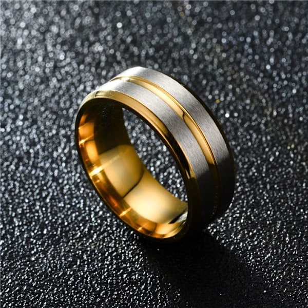 Tilpasselig dobbeltsidet blå & guldring: Personlig 14K guld blå nr. 11