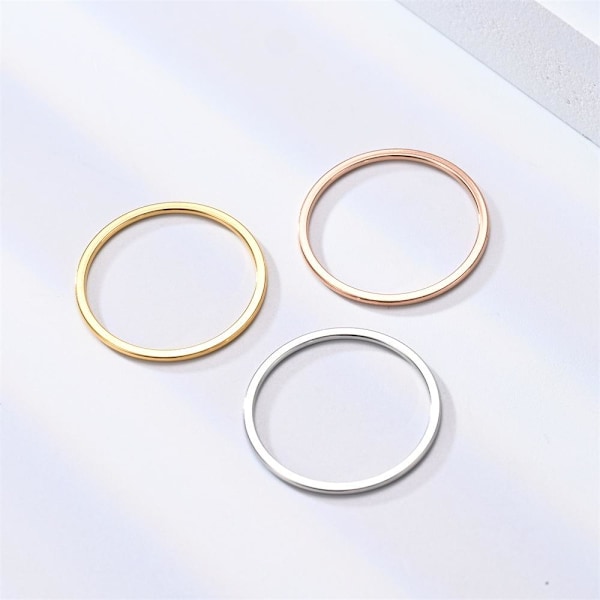 Ultrafin kuleåpningsring Personlig Pinky Ring - 1MM delikate indre 1 mm gull nr. 8