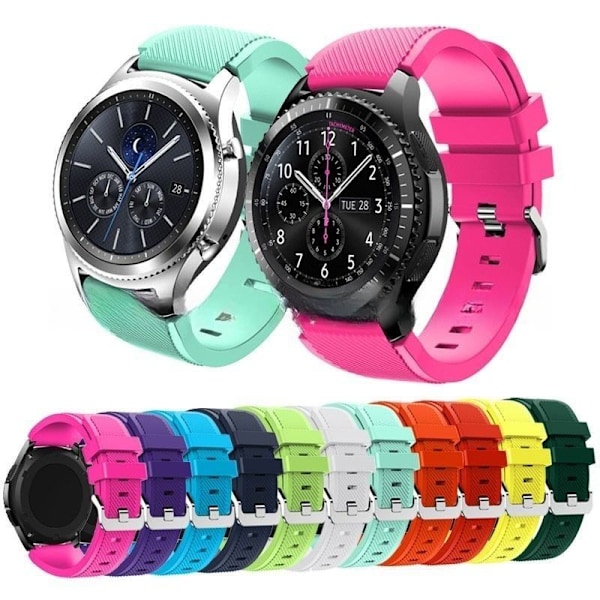 armband silikon Samsung Gear S3 Frontier watch4 22mm midnattsblå