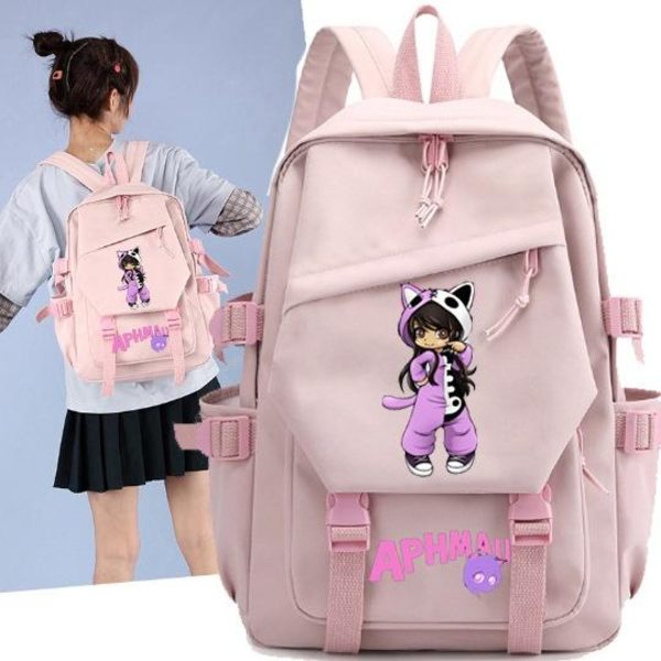 Aphmau ryggsäck barn ryggsäckar ryggväska 1st rosa