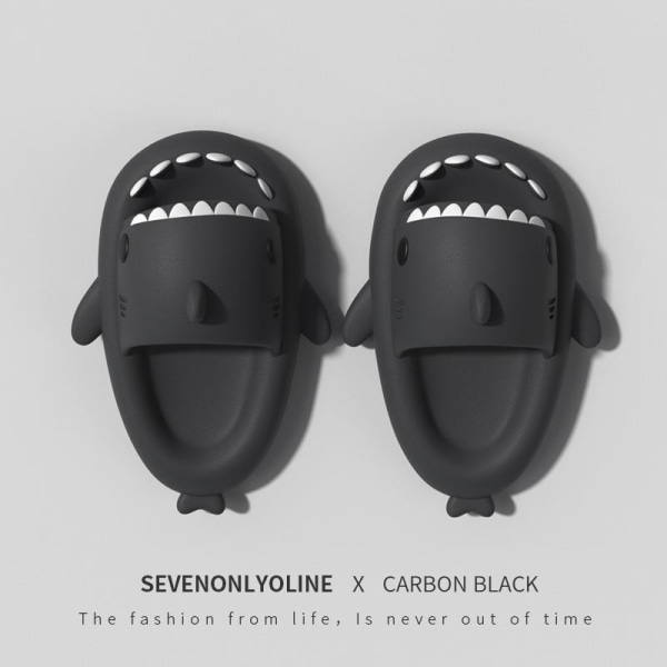 tøfler haj shark tøfler shark slides barnetøfler grå 220 (innvendig 22 cm)