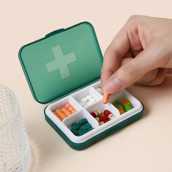 tabletin annossarja pussiin / pillerirasiaan lääkeannossetti 6 lokeroa vihreä
