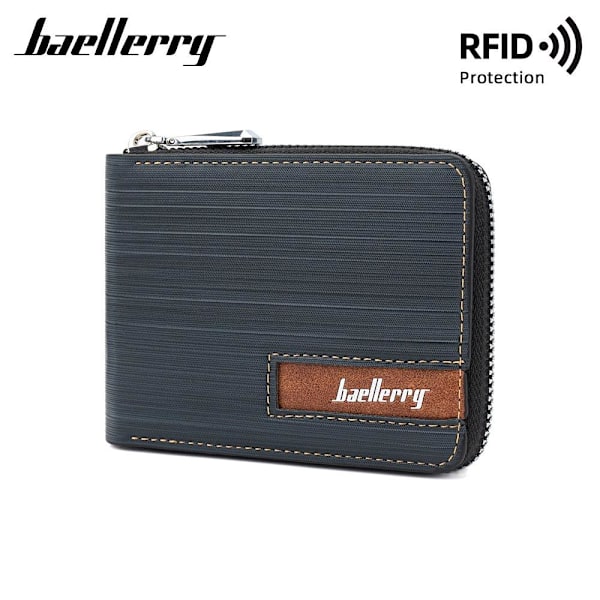 Baellerry Kort RFID-tegnebog til mænd med lynlås Flere kortslommer kaffe