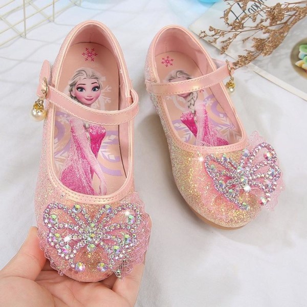 prinsesse elsa sko børn fest sko pige pink 16,5 cm / størrelse 25