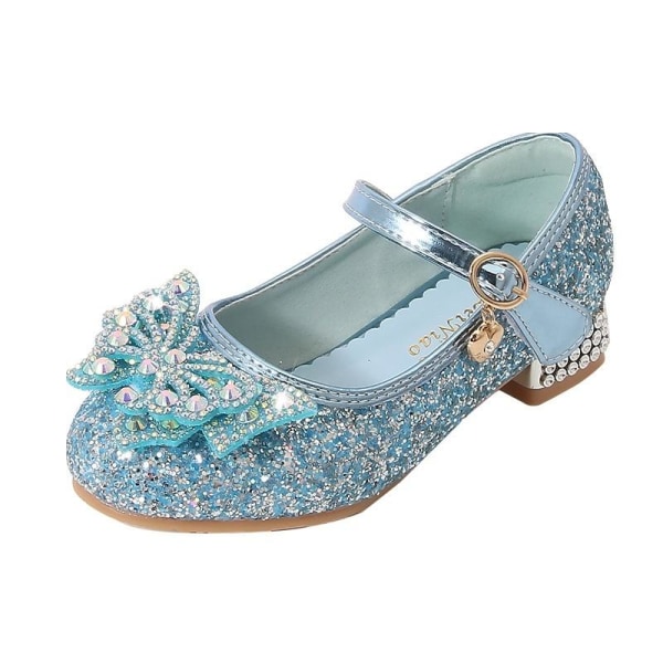 elsa prinsess skor barn flicka med paljetter blå 17.5cm / size27
