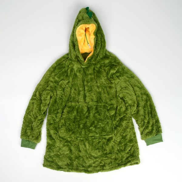 Hoodie kläder barn kudde fleece pyjamas myskläder vinterkläder v Grön