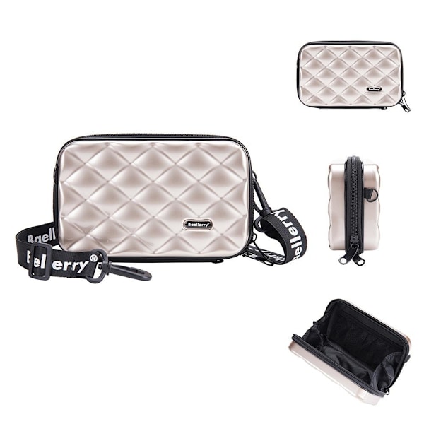 Baellerry PC Hard Shell Travel Makeup Bag - Mini Multifunktionel riktigt guld