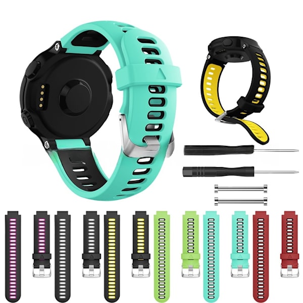 armbånd silikone Garmin Forerunner 735xt/220/230/235/Approach S20 grøn/sort