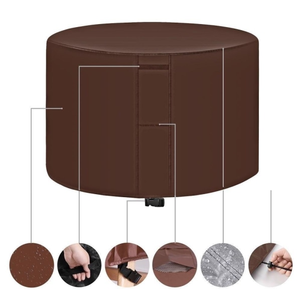 beskyttelse for utemøbler runde dekker hagemøbler brun 188(diameter)*84cm