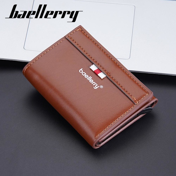 Baellerry RFID Blokering Herrepengepung Slim Trifold Multi Card Sl sort