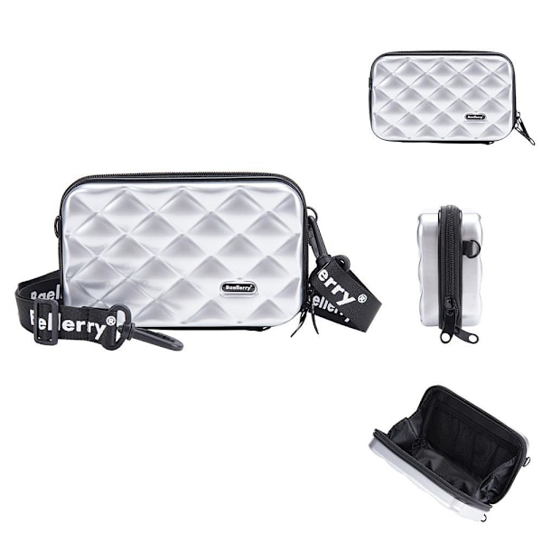 Baellerry PC Hard Shell Travel Makeup Bag - Mini Multifunktionel silver