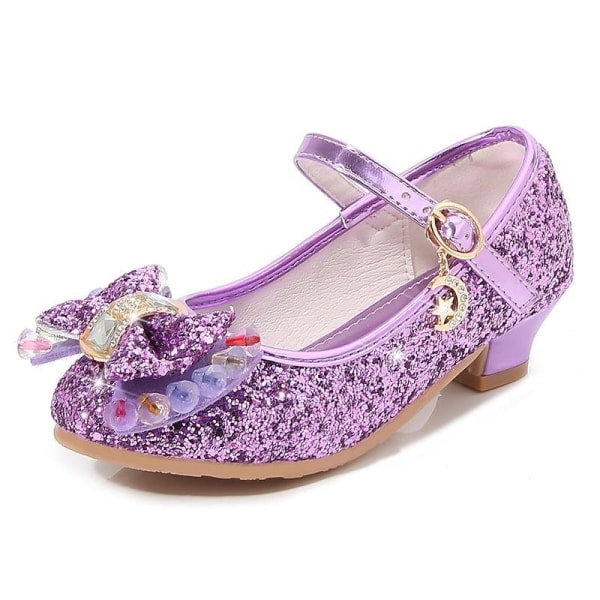 elsa prinsess skor barn flicka med paljetter lila 19cm / size30