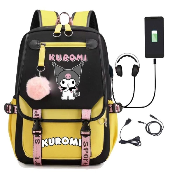 Kuromi rygsæk børne rygsække rygsæk 1 stk gul