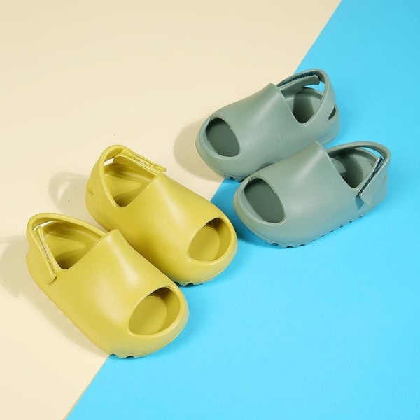 mjuka tofflor slider sandaler skor foppatofflor barn tofflor gul 180 (innerlängd 17-17.5cm)