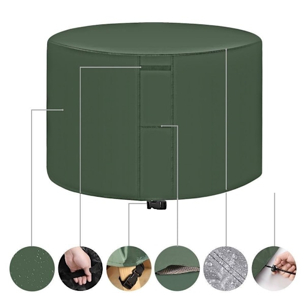 skydd för utemöbler runda överdrag trädgårdsmöbler grön 185(diameter)*95cm