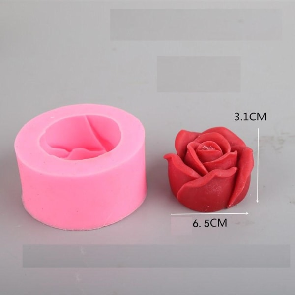 lysform lysforme DIY silikoneform lys 3D rose