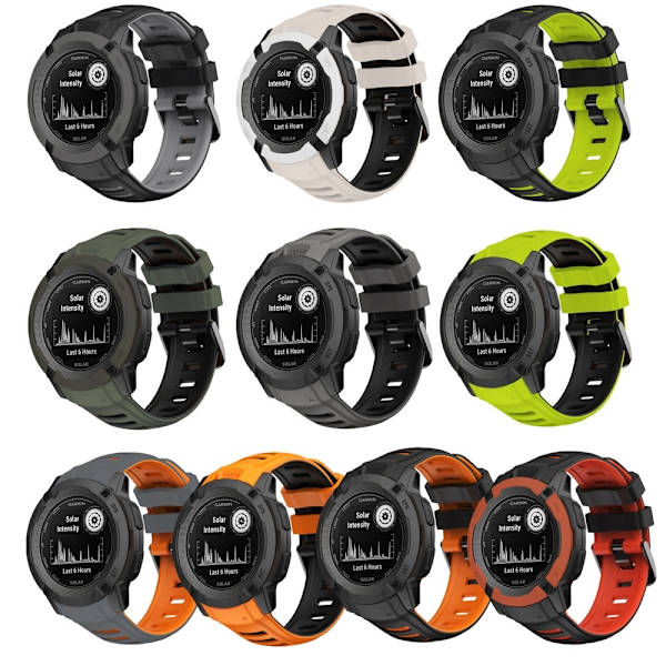armbånd silicium Garmin instinct 2X grå/orange