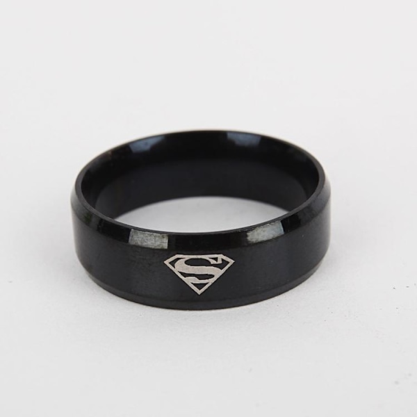 Superman Classic Ring i rostfritt stål - sandblästrad finish, un 8mm guld nr 10