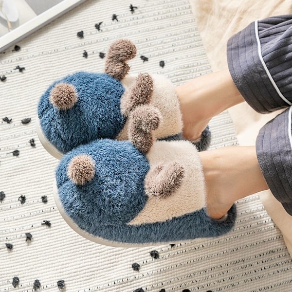 fluff tofflor varma tofflor innetofflor blå 42-43 (insida 27cm)