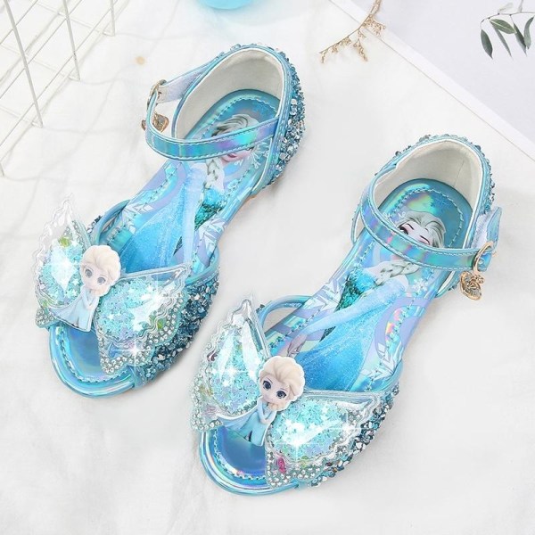 prinsesskor elsa skor barn festskor blå 22cm / size35