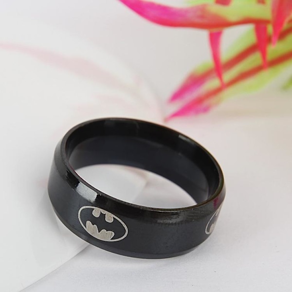 Batman-symbol Ring i rustfritt stål for menn - Dark Knight-inspirert 8mm gylden nr 13