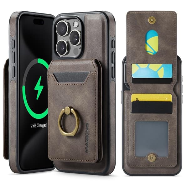 (Til iPhone 16 Pro Max) MagSafe Telefoncover med roterende ring sort