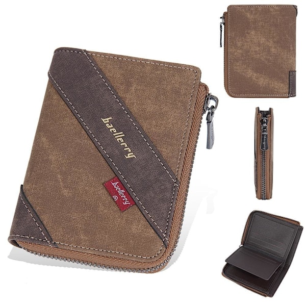 Baellerry Miesten Lompakko Business Color Blocking RFID Nahka Slim Zi ruskea