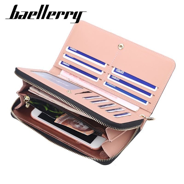 Baellerry Fashion Bright Zipper Phone Bag Lattice Damhandväskor Rosa 21cm*11cm*3cm