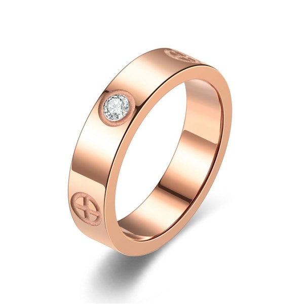 Polerat kors diamantring - bländande modesmycken för kvinnor 5mm roséguldkors med en diamant nr 11