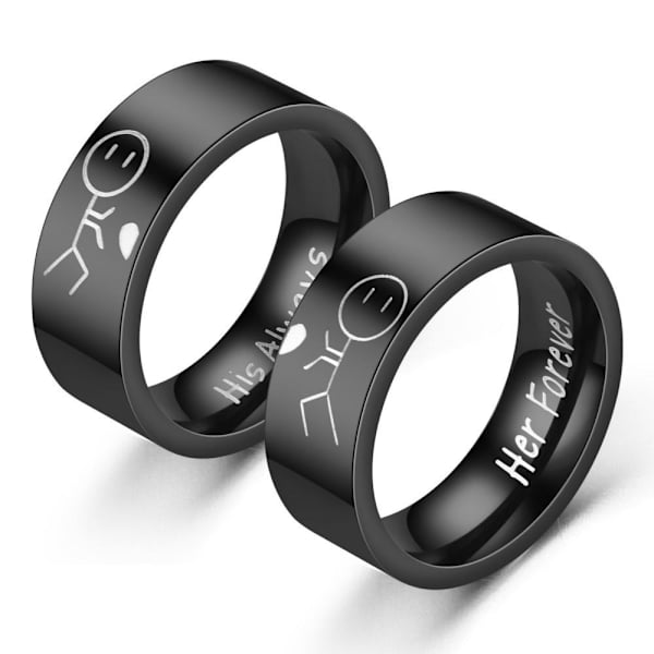 His Always Yours My Forever Love - Paripari - Graveroidut sopivat musta 8mm hänen aina Nro 9