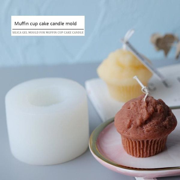 lysforme lys stearinlys gør-det-selv-forme i silikoneform mj90 muffin cup kage