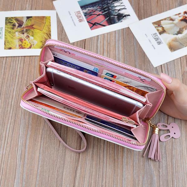 Baellerry Ladies Clutch Bags Fashion Handväskor PU läder telefon Ljusrosa 19.5cm*9.5cm*2.5cm