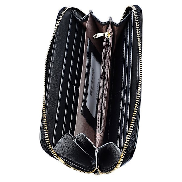 Blomma Läder Damplånbok Kvinnlig Lång Plånbok Lady Clutch Pengar Gul