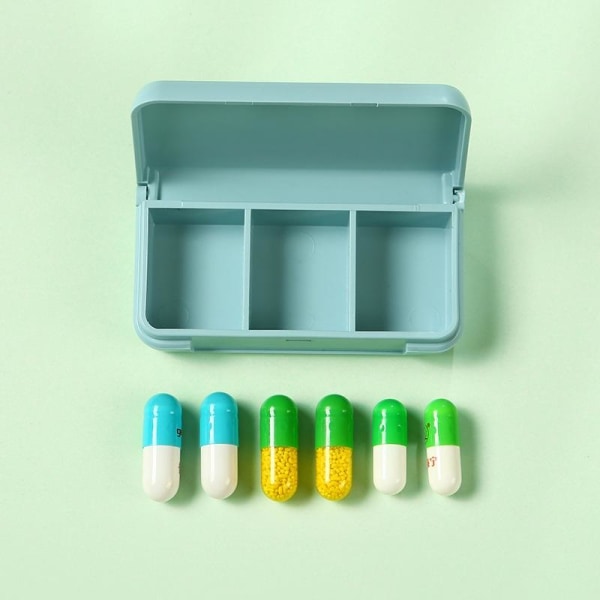 medicindosettdosett piller ask medicinburk pilleraks 3 fack blå