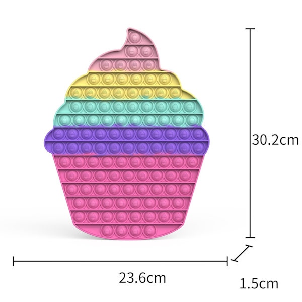 big/mega/stor fidget toys pop it leksak regnbåge glass 30cm