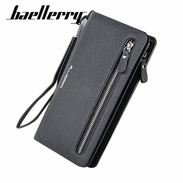 Baellerry Women's Fashion Zipper Handväskor PU läder korthållare Ljusblå 20cm*11cm*3cm